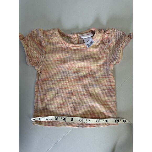 Little Lass Blended Colorful Pink Purple Yellow Striped Shirt Buttons 24M - Picture 7 of 8